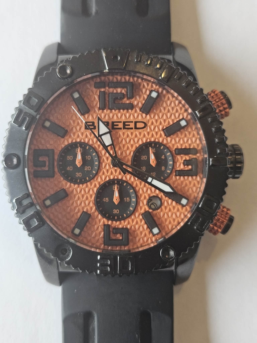 Breed Double Agent Chronograph Watch - Orange Dial (As-Is / Read Description)